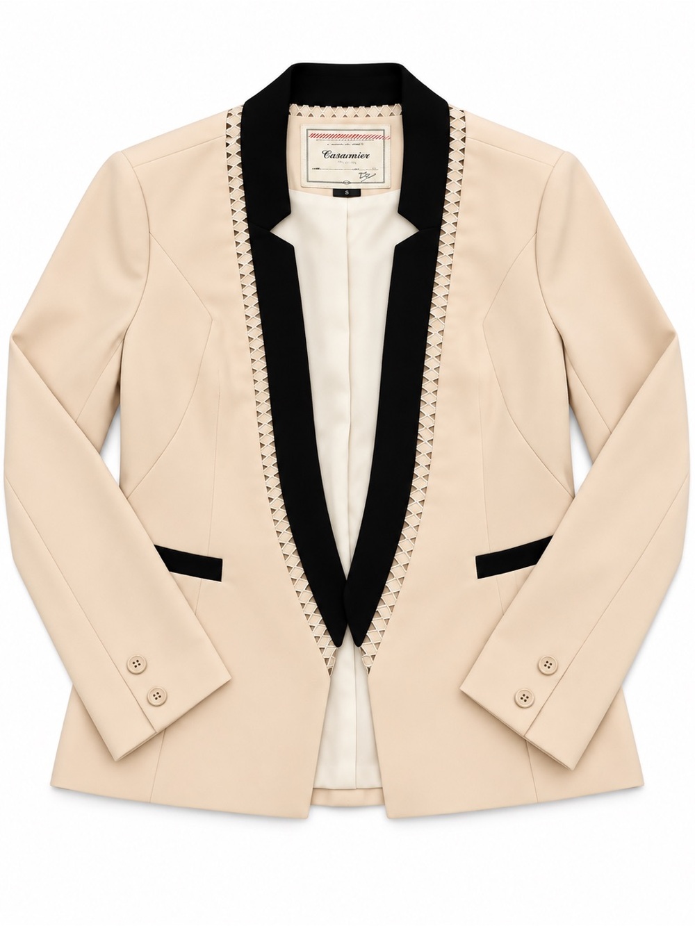 Cartonnier Cream Blazer with Black Trim